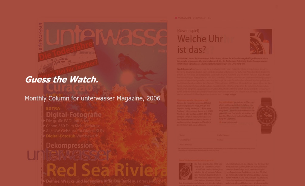 “Guess the Watch” – Monthly Column for unterwasser Dive Magazine